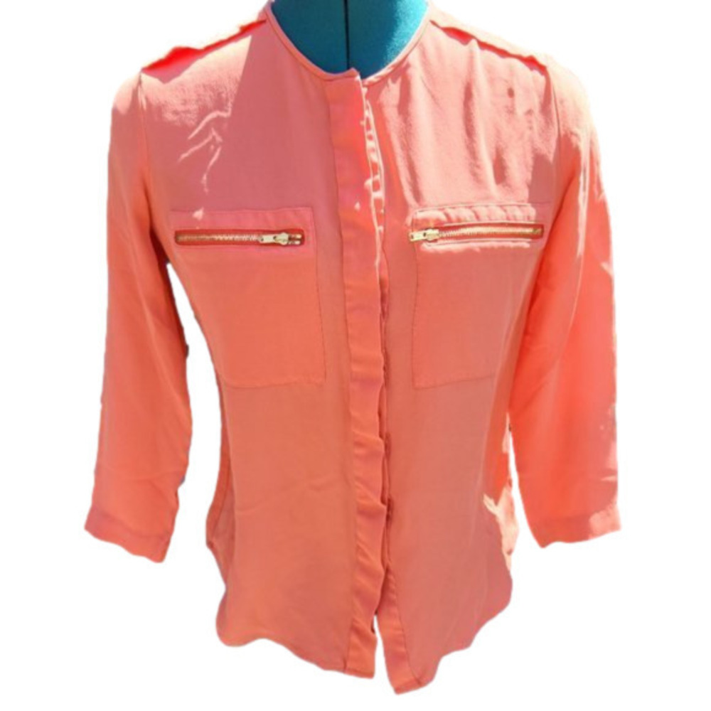 357. Theory Coral 3/4 Sleeve Blouse |Ps
